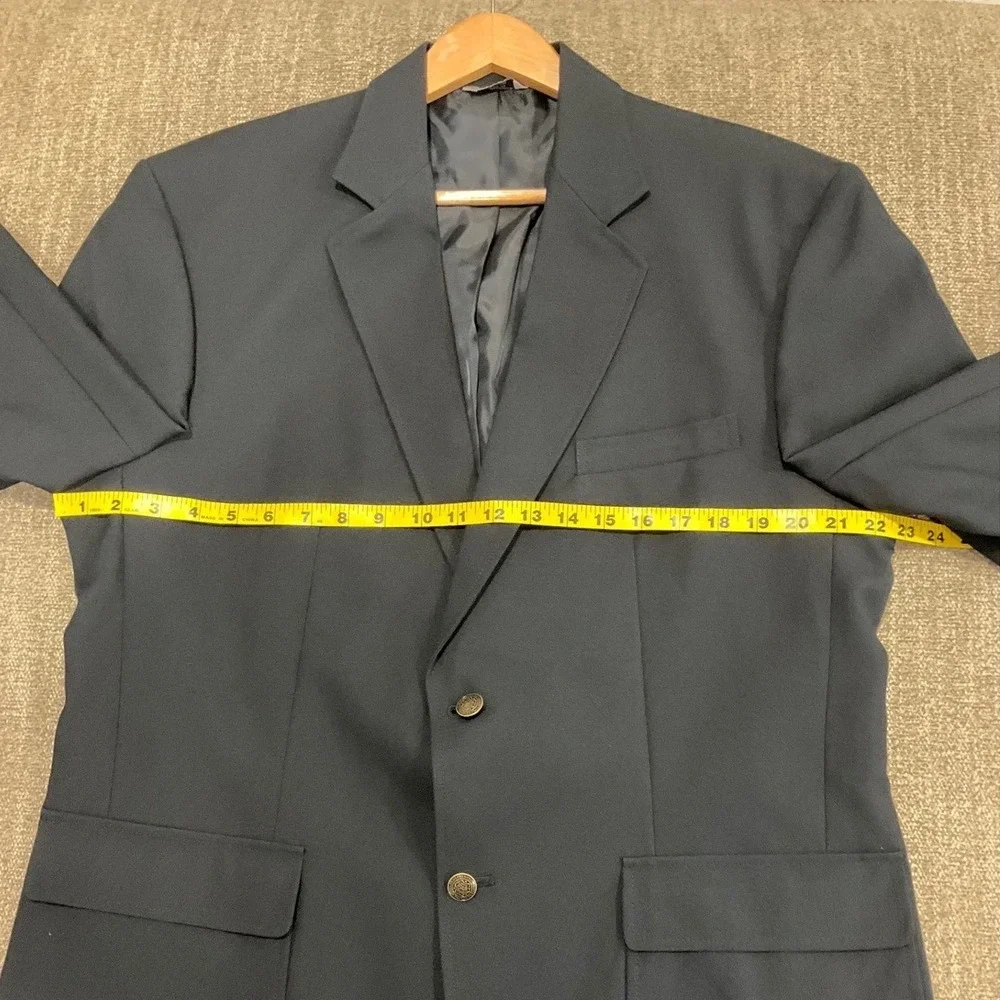 Edwards‎ 2-Button Blazer Suit Jacket Sport Coat Textured Woven Blue Navy 42R